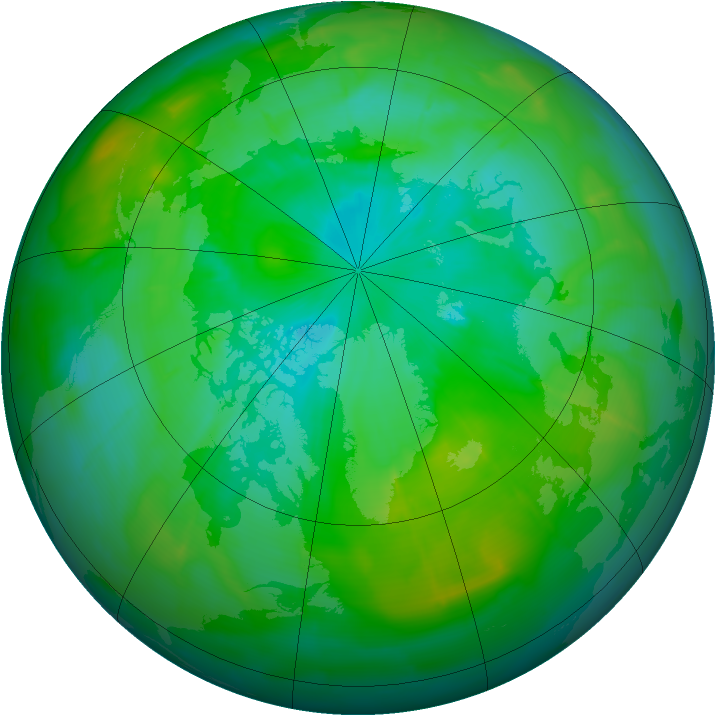 Arctic ozone map for 25 July 2009